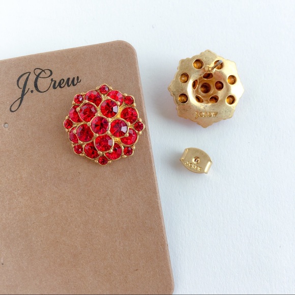 Jcrew floral red crystal statement earrings - Picture 5 of 5